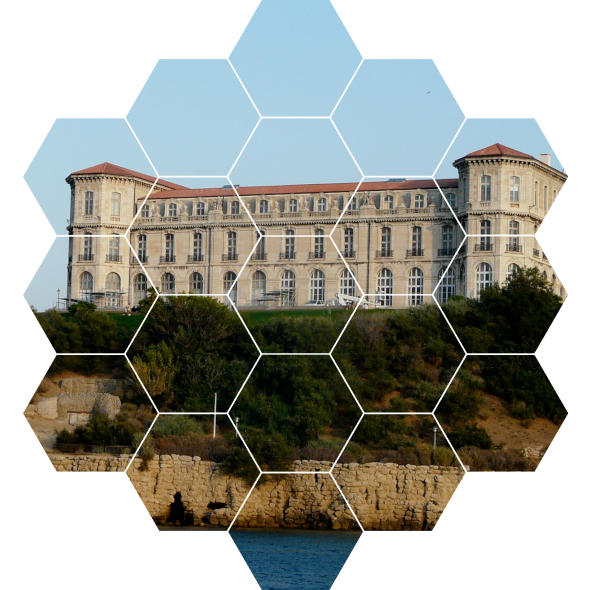 An aerial view of Palais du Pharo in Marseille.